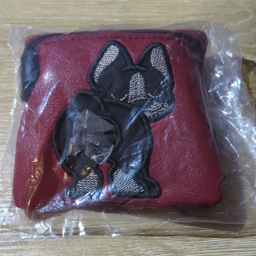 Red Pouch with Disposable Doggie Bags! with Boston pup Design